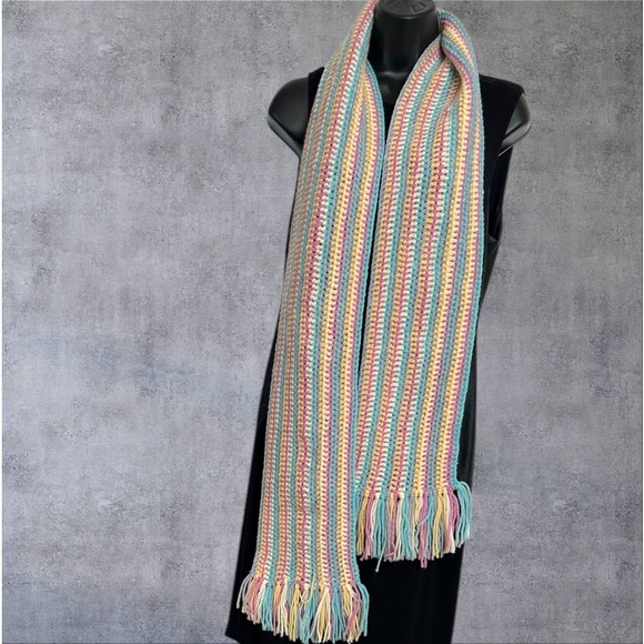 Multi color crochet Alpaca scarf, Unisex, handmade - Picture 2 of 7